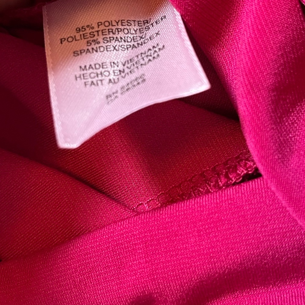 Jones New York 10 Summer Fall Dark Pink Surplice Ruched Sleeveless Office Dress - Picture 6 of 9